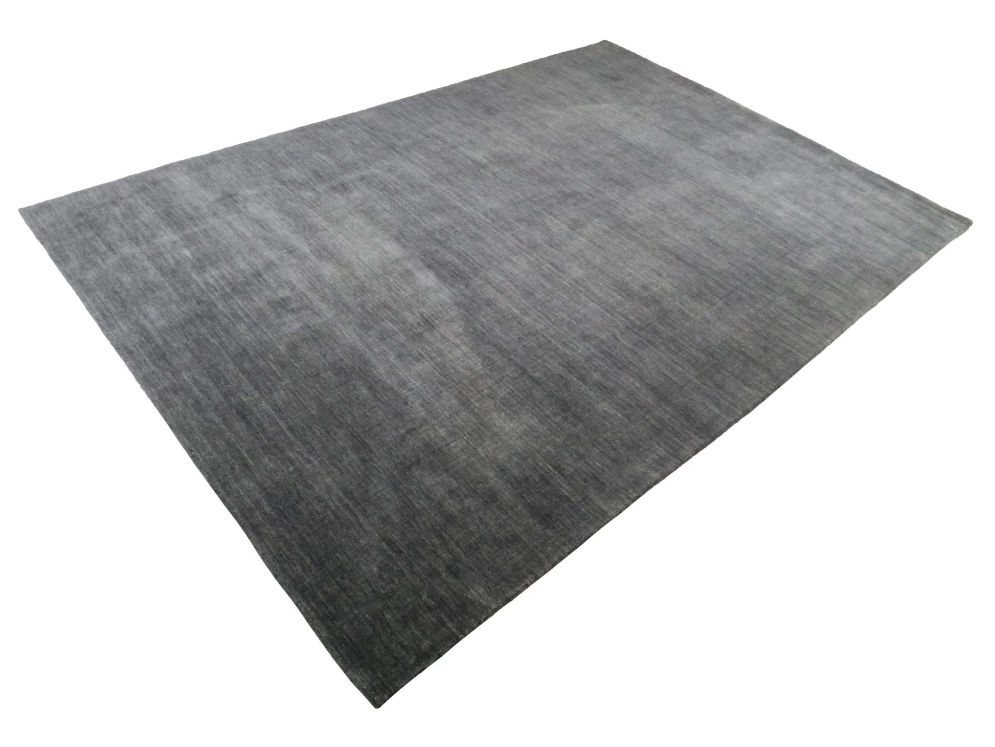 Moderner, Handloom Gabbeh Orientteppich von Khademi aus Wolle, anthrazit. Einfarbiges Uni-Design. Produziert in Indien. Größe: 285x200cm. Teppichnummer: KB4-1614. Verkauf durch Jupiter Intl.