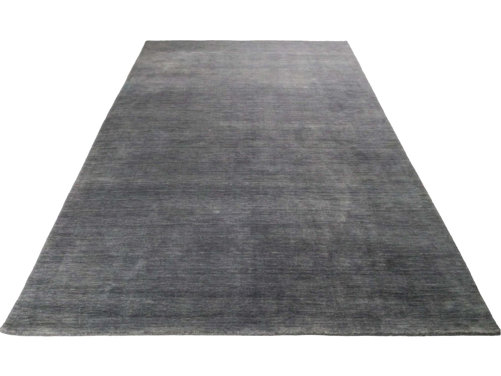 Moderner, Handloom Gabbeh Orientteppich von Khademi aus Wolle, anthrazit. Einfarbiges Uni-Design. Produziert in Indien. Größe: 285x200cm. Teppichnummer: KB4-1614. Verkauf durch Jupiter Intl.