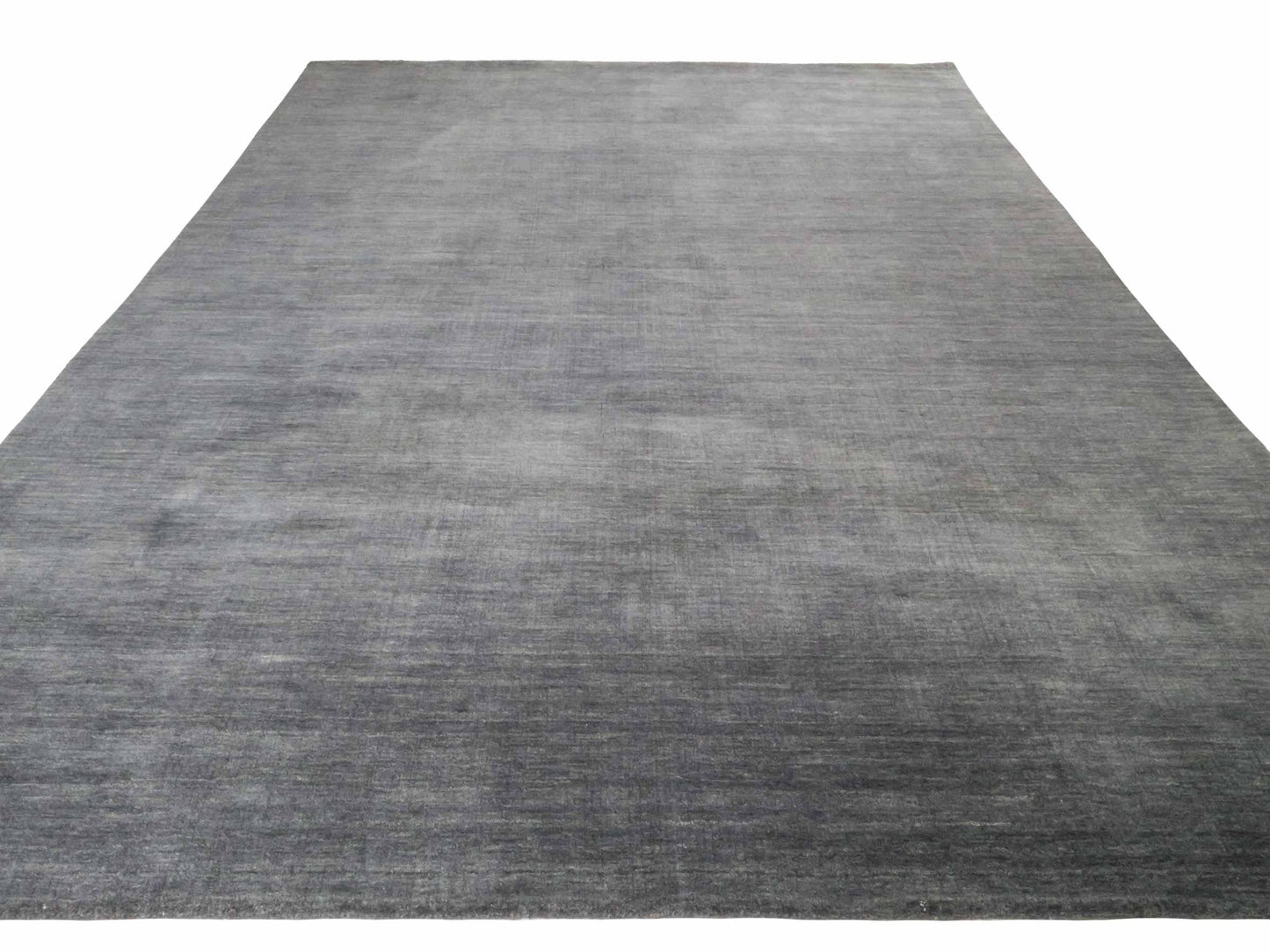 Moderner, Handloom Gabbeh Orientteppich von Khademi aus Wolle, anthrazit. Einfarbiges Uni-Design. Produziert in Indien. Größe: 285x200cm. Teppichnummer: KB4-1614. Verkauf durch Jupiter Intl.