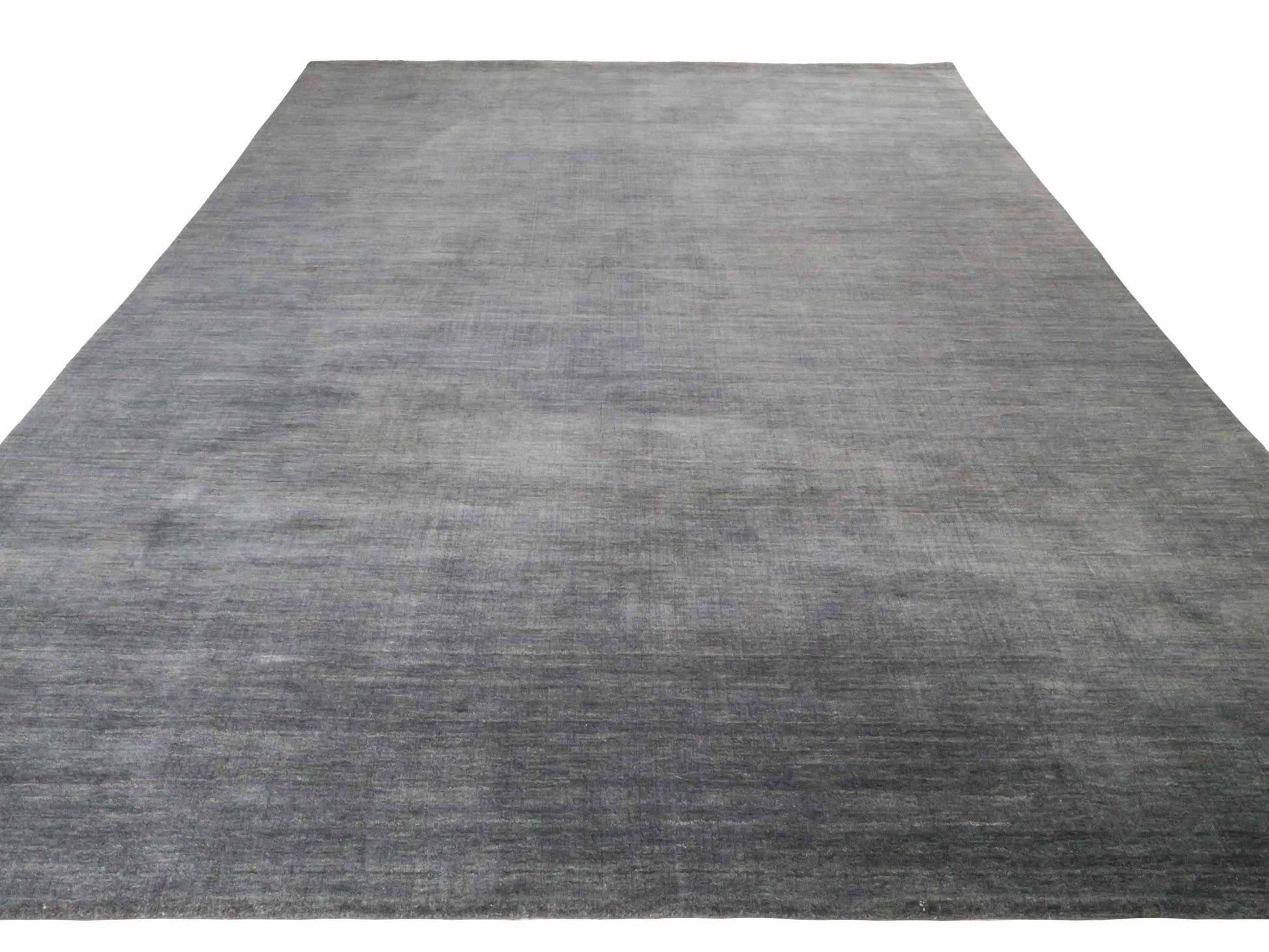 Moderner, Handloom Gabbeh Orientteppich von Khademi aus Wolle, anthrazit. Einfarbiges Uni-Design. Produziert in Indien. Größe: 285x200cm. Teppichnummer: KB4-1614. Verkauf durch Jupiter Intl.