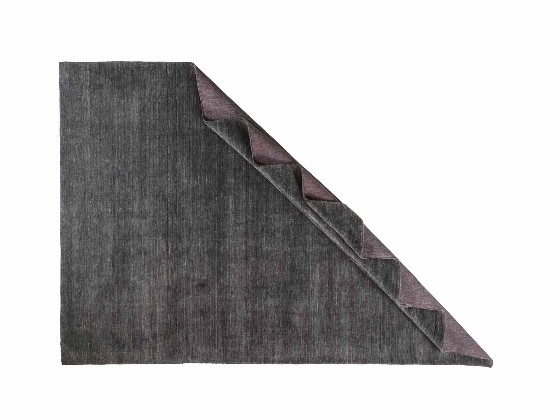 Moderner, Handloom Gabbeh Orientteppich von Khademi aus Wolle, anthrazit. Einfarbiges Uni-Design. Produziert in Indien. Größe: 292x200cm. Teppichnummer: KB4-1613. Verkauf durch Jupiter Intl.