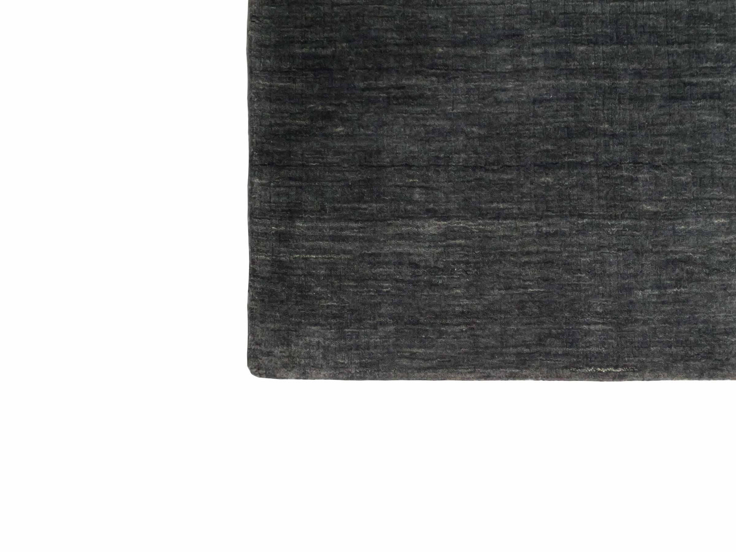 Moderner, Handloom Gabbeh Orientteppich von Khademi aus Wolle, anthrazit. Einfarbiges Uni-Design. Produziert in Indien. Größe: 292x200cm. Teppichnummer: KB4-1613. Verkauf durch Jupiter Intl.