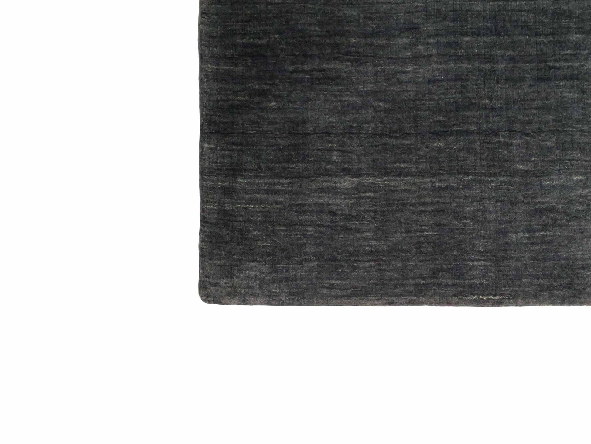 Moderner, Handloom Gabbeh Orientteppich von Khademi aus Wolle, anthrazit. Einfarbiges Uni-Design. Produziert in Indien. Größe: 292x200cm. Teppichnummer: KB4-1613. Verkauf durch Jupiter Intl.