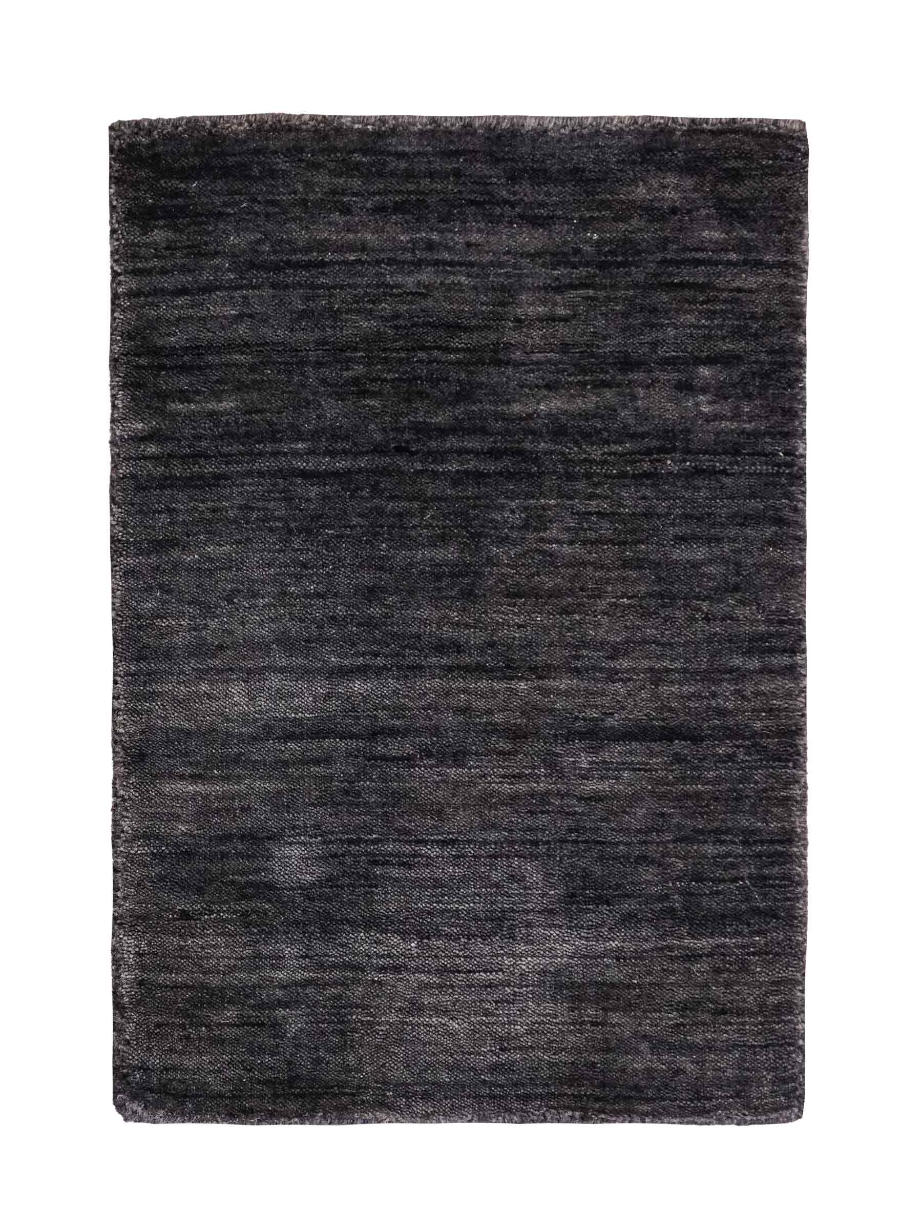 Moderner, Handloom Gabbeh Orientteppich von Khademi aus Wolle, anthrazit-grau. Einfarbiges Uni-Design. Produziert in Indien. Größe: 60x40cm. Teppichnummer: KB4-1617. Verkauf durch Jupiter Intl.