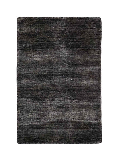 Moderner, Handloom Gabbeh Orientteppich von Khademi aus Wolle, anthrazit-grau. Einfarbiges Uni-Design. Produziert in Indien. Größe: 60x40cm. Teppichnummer: KB4-1617D. Verkauf durch Jupiter Intl.