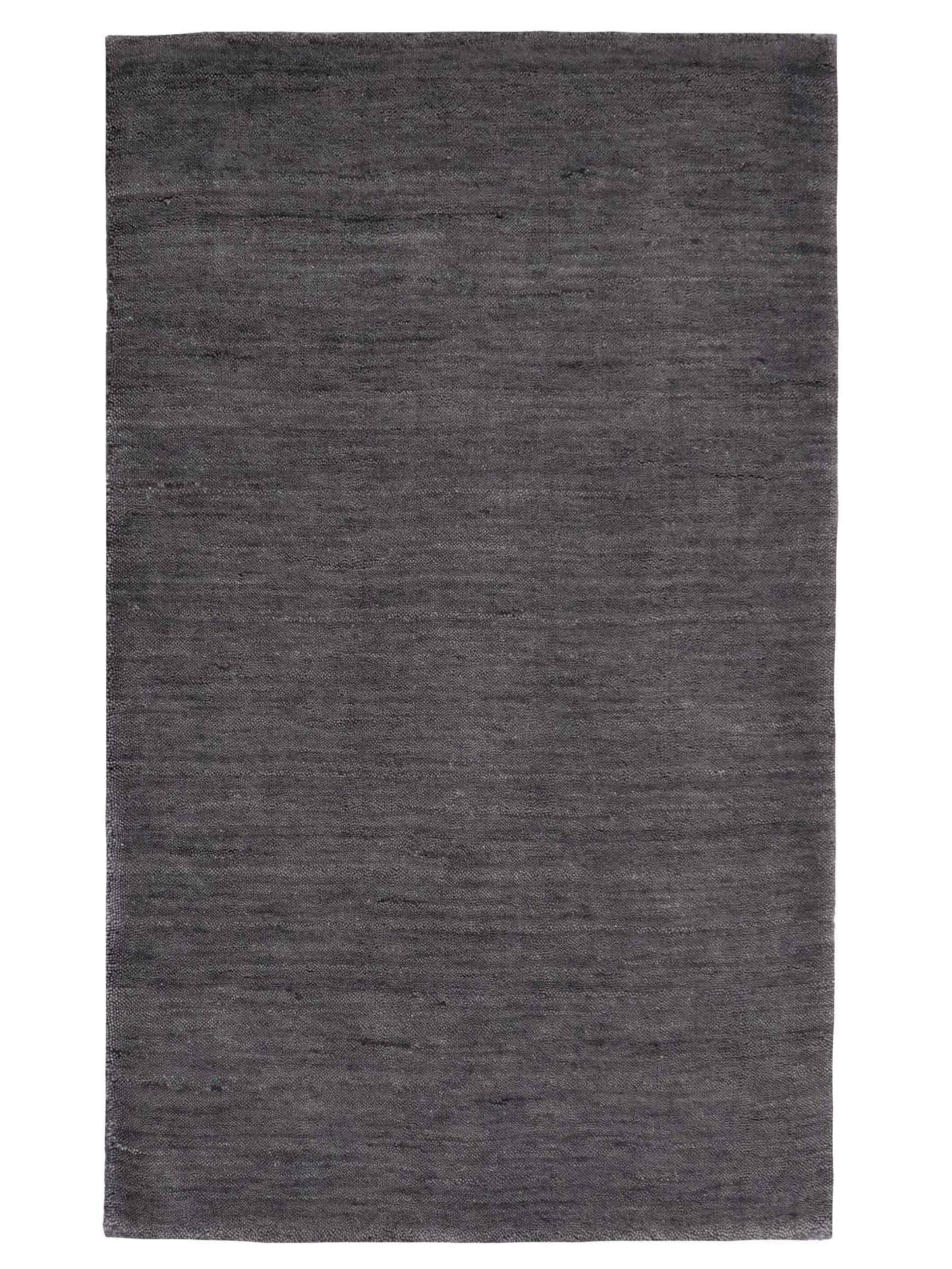 Moderner, Handloom Gabbeh Orientteppich von Khademi aus Wolle, grau. Einfarbiges Uni-Design. Produziert in Indien. Größe: 86x60cm. Teppichnummer: KB4-1609. Verkauf durch Jupiter Intl.