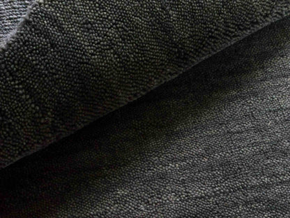 Moderner, Handloom Gabbeh Orientteppich von Khademi aus Wolle, grau. Einfarbiges Uni-Design. Produziert in Indien. Größe: 86x62cm. Teppichnummer: KB4-1608. Verkauf durch Jupiter Intl.