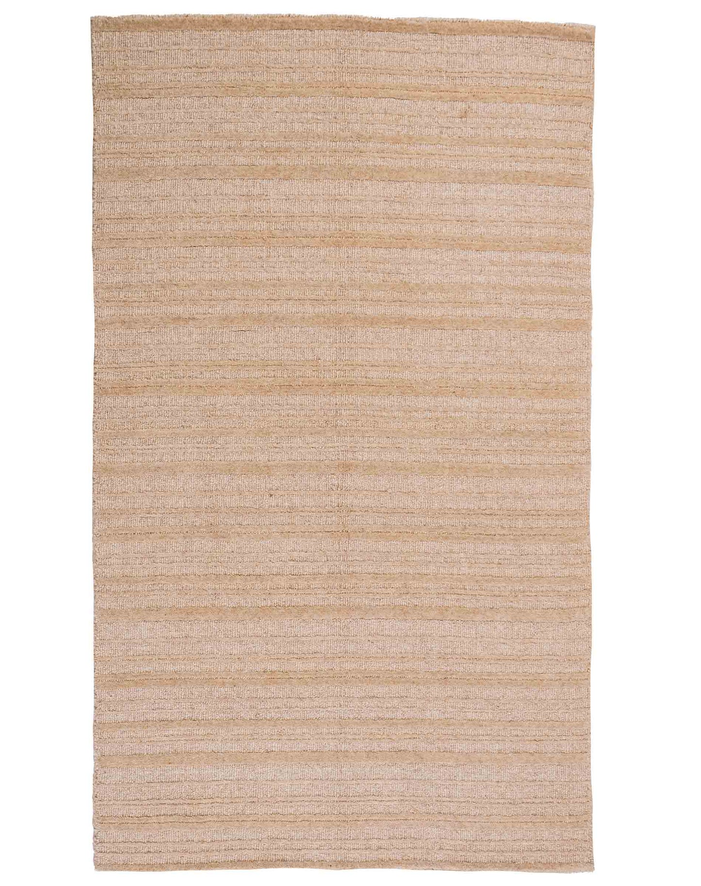 Moderner, Handloom Lori Orientteppich von Khademi aus Wolle, beige. Geometrisches Design. Produziert in Indien. Größe: 149x82cm. Teppichnummer: KB4-1520. Verkauf durch Jupiter Intl.