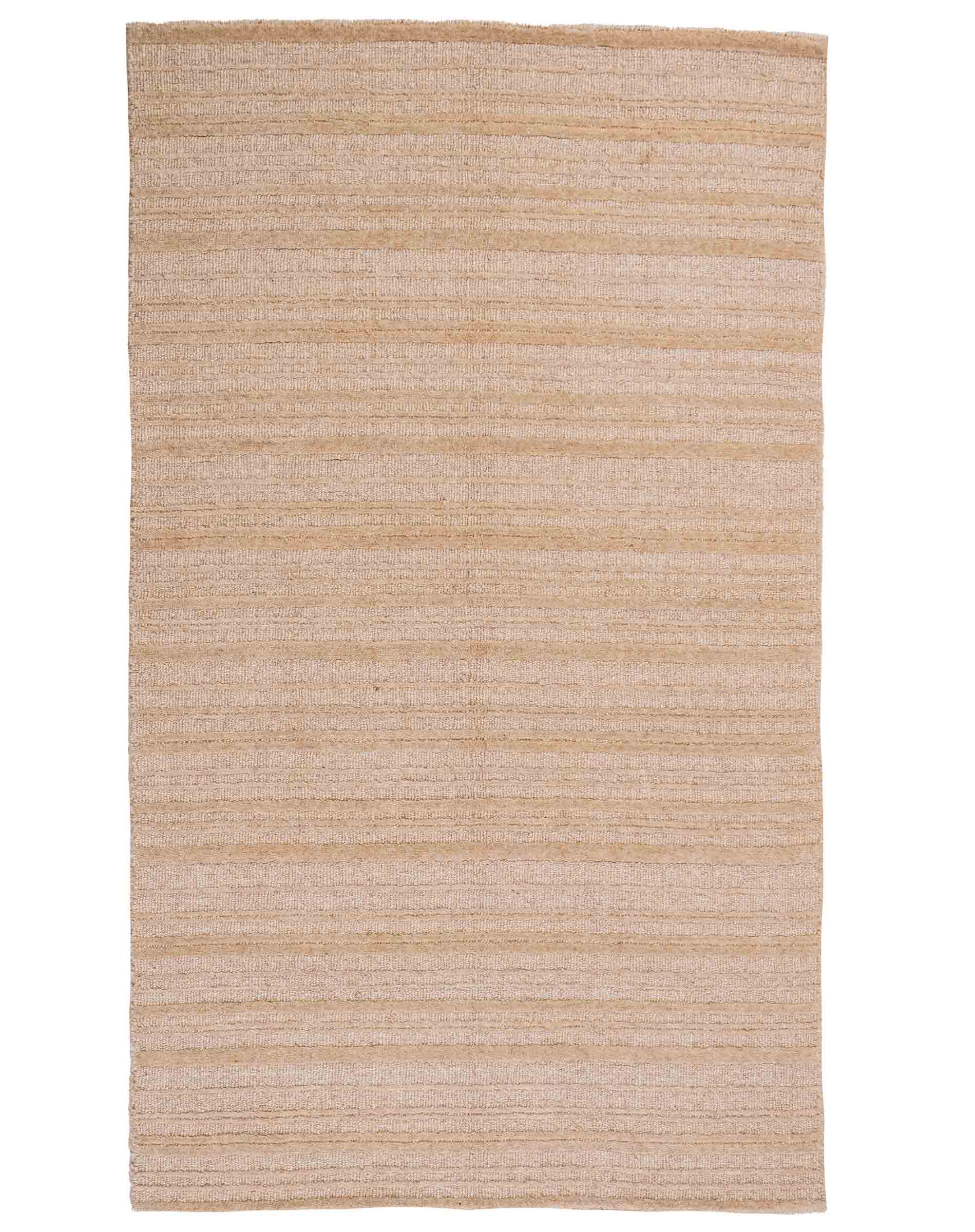 Moderner, Handloom Lori Orientteppich von Khademi aus Wolle, beige. Geometrisches Design. Produziert in Indien. Größe: 149x82cm. Teppichnummer: KB4-1520. Verkauf durch Jupiter Intl.