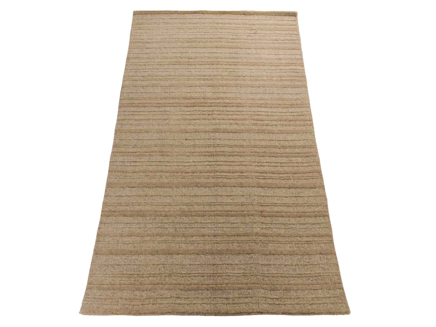 Moderner, Handloom Lori Orientteppich von Khademi aus Wolle, beige. Geometrisches Design. Produziert in Indien. Größe: 149x82cm. Teppichnummer: KB4-1520. Verkauf durch Jupiter Intl.