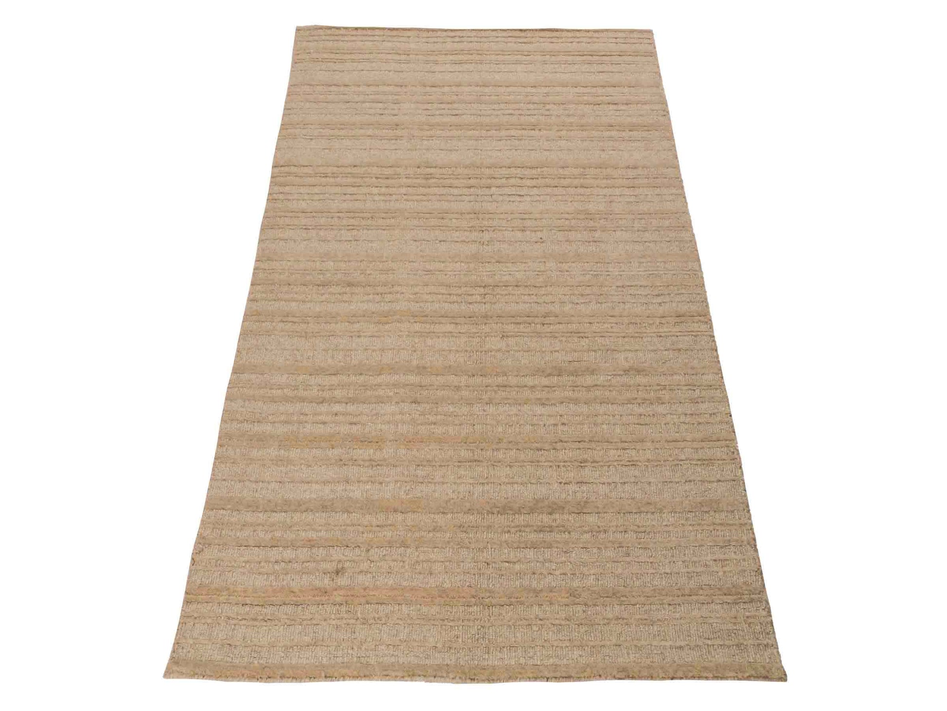 Moderner, Handloom Lori Orientteppich von Khademi aus Wolle, beige. Geometrisches Design. Produziert in Indien. Größe: 149x82cm. Teppichnummer: KB4-1520. Verkauf durch Jupiter Intl.