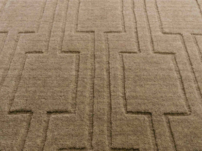 Moderner, Handloom Lori Orientteppich von Khademi aus Wolle, beige. Geometrisches Design. Produziert in Indien. Größe: 149x82cm. Teppichnummer: KB4-1521. Verkauf durch Jupiter Intl.