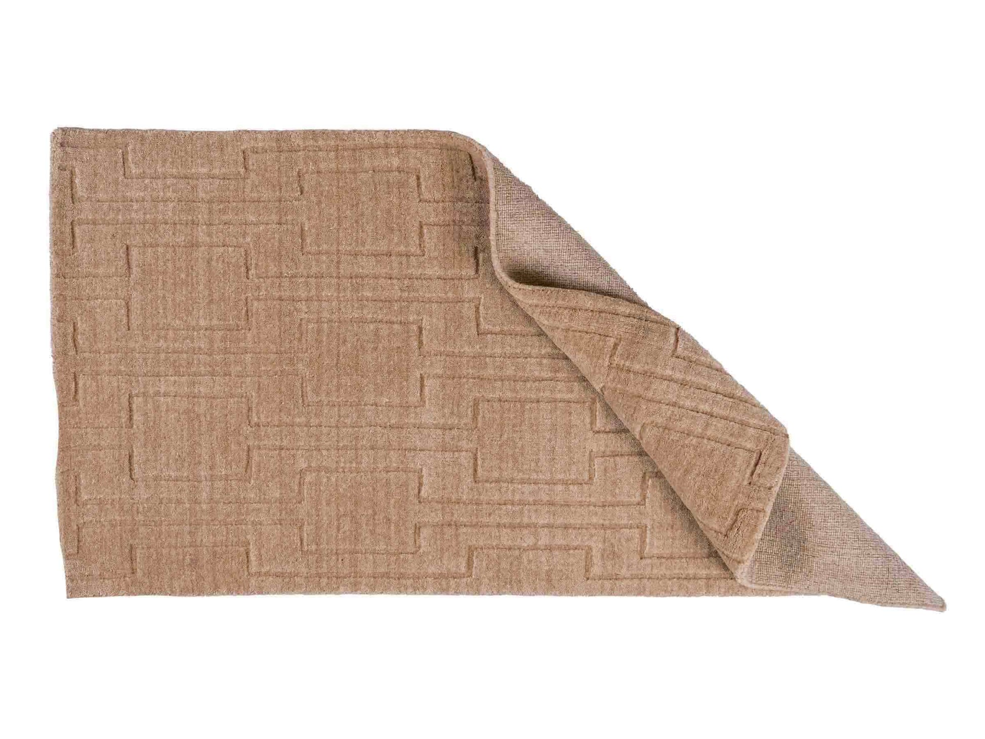 Moderner, Handloom Lori Orientteppich von Khademi aus Wolle, beige. Geometrisches Design. Produziert in Indien. Größe: 149x82cm. Teppichnummer: KB4-1521. Verkauf durch Jupiter Intl.