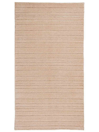 Moderner, Handloom Lori Orientteppich von Khademi aus Wolle, beige. Geometrisches Design. Produziert in Indien. Größe: 150x80cm. Teppichnummer: KB4-1522. Verkauf durch Jupiter Intl.