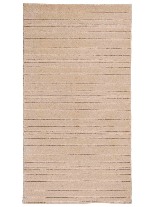 Moderner, Handloom Lori Orientteppich von Khademi aus Wolle, beige. Geometrisches Design. Produziert in Indien. Größe: 150x80cm. Teppichnummer: KB4-1522. Verkauf durch Jupiter Intl.