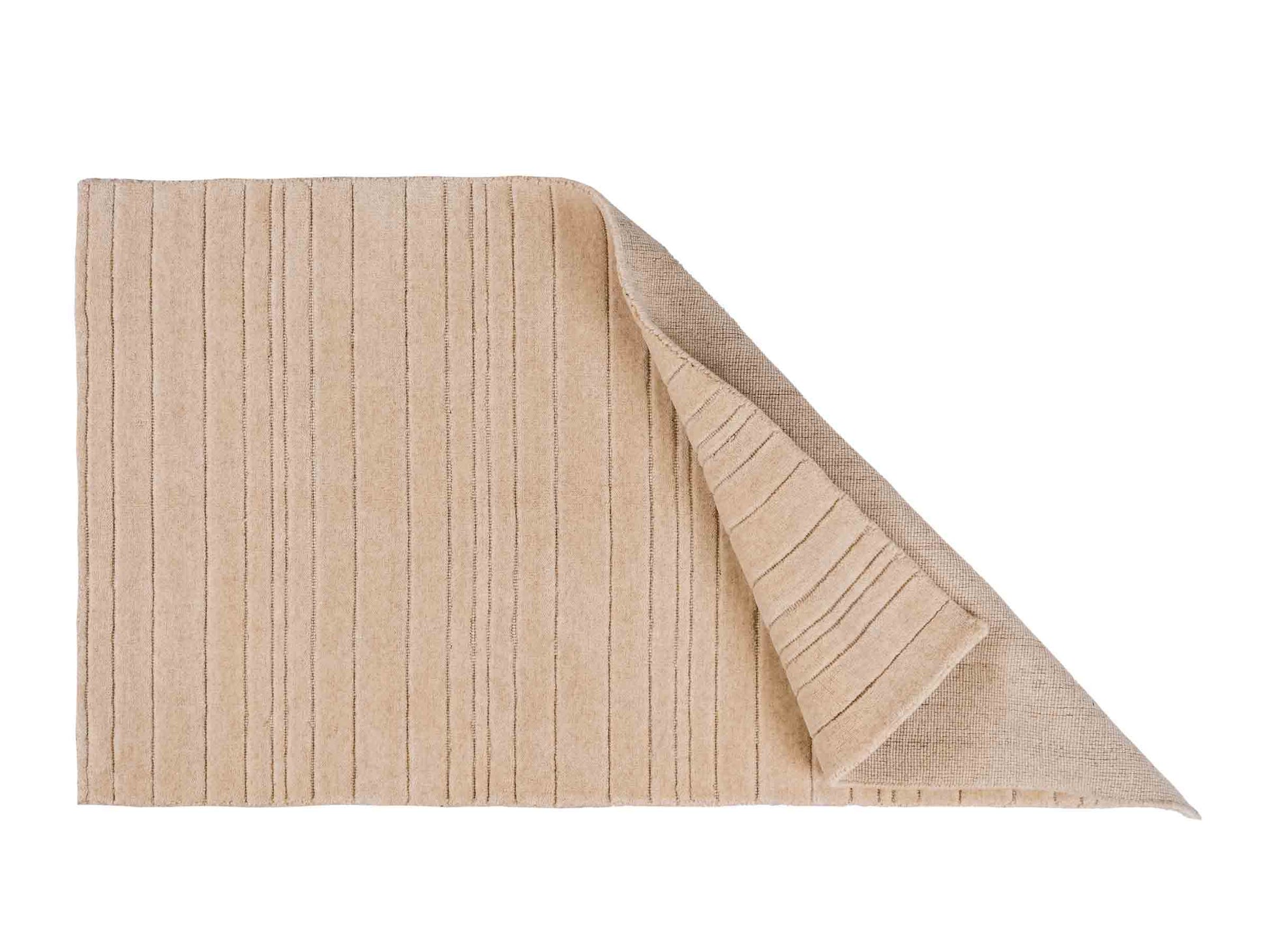 Moderner, Handloom Lori Orientteppich von Khademi aus Wolle, beige. Geometrisches Design. Produziert in Indien. Größe: 150x80cm. Teppichnummer: KB4-1522. Verkauf durch Jupiter Intl.