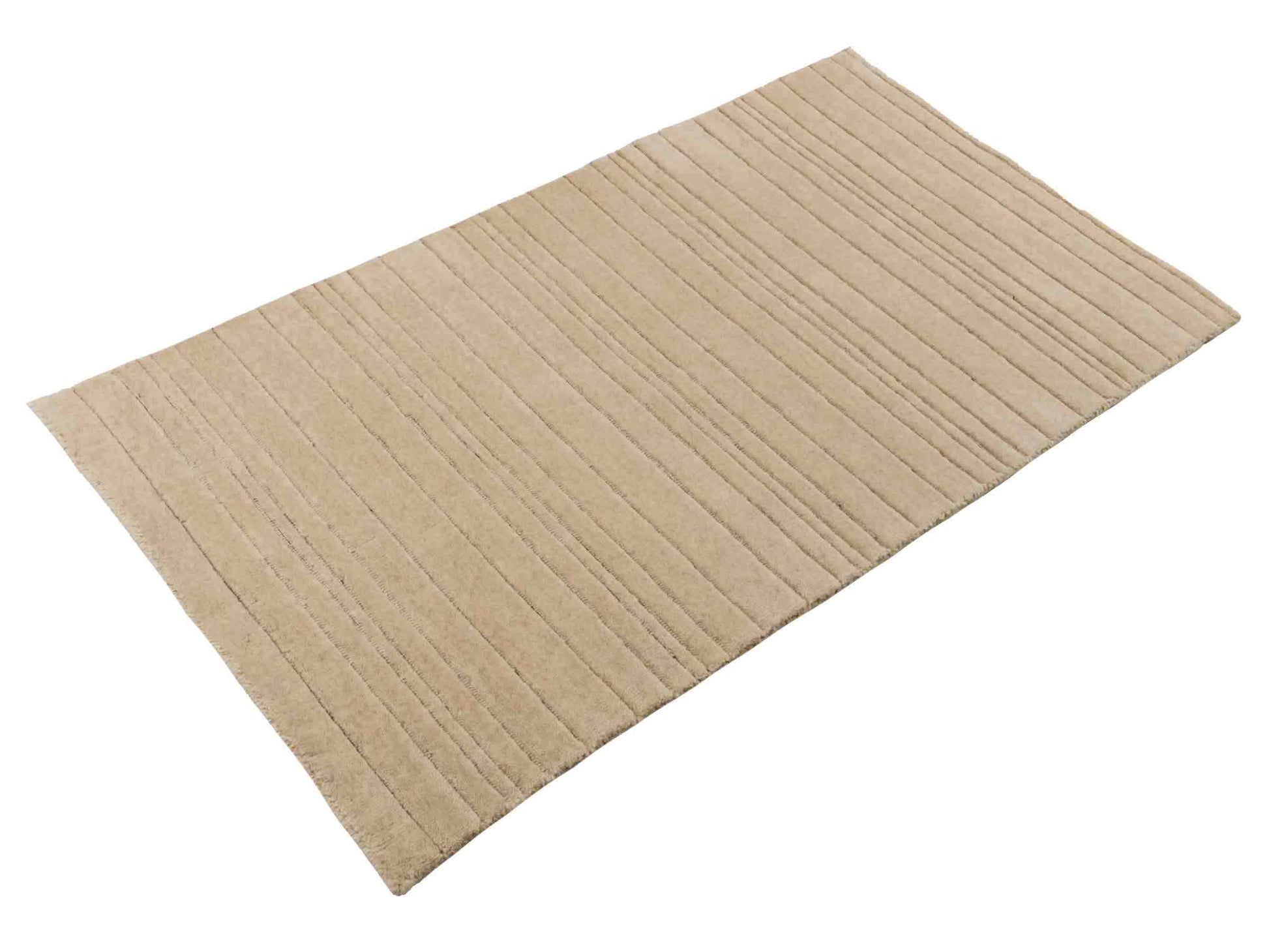 Moderner, Handloom Lori Orientteppich von Khademi aus Wolle, beige. Geometrisches Design. Produziert in Indien. Größe: 150x80cm. Teppichnummer: KB4-1522. Verkauf durch Jupiter Intl.