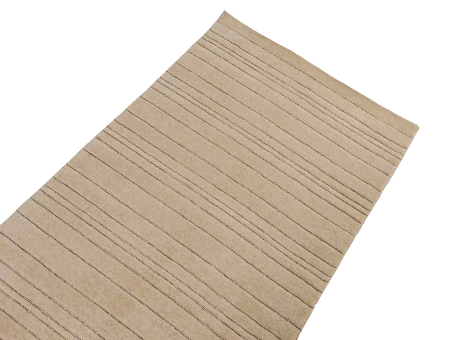 Moderner, Handloom Lori Orientteppich von Khademi aus Wolle, beige. Geometrisches Design. Produziert in Indien. Größe: 150x80cm. Teppichnummer: KB4-1522. Verkauf durch Jupiter Intl.