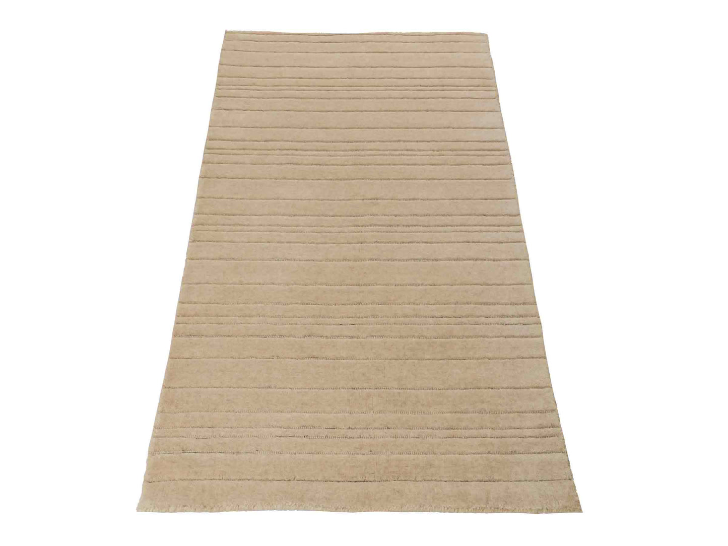 Moderner, Handloom Lori Orientteppich von Khademi aus Wolle, beige. Geometrisches Design. Produziert in Indien. Größe: 150x80cm. Teppichnummer: KB4-1522. Verkauf durch Jupiter Intl.