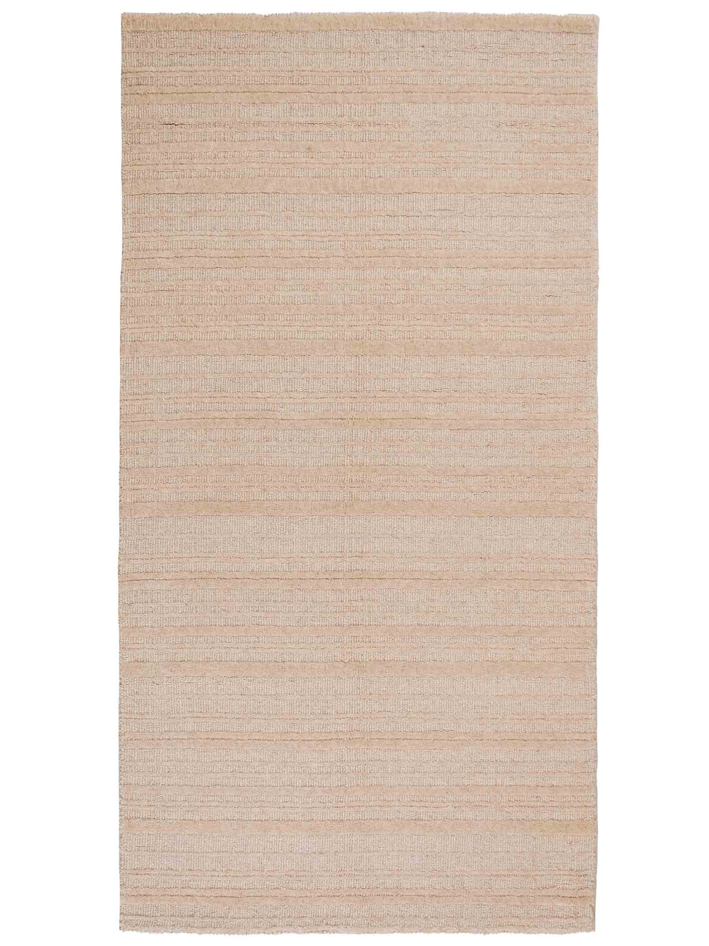 Moderner, Handloom Lori Orientteppich von Khademi aus Wolle, beige. Geometrisches Design. Produziert in Indien. Größe: 150x80cm. Teppichnummer: KB4-1525. Verkauf durch Jupiter Intl.