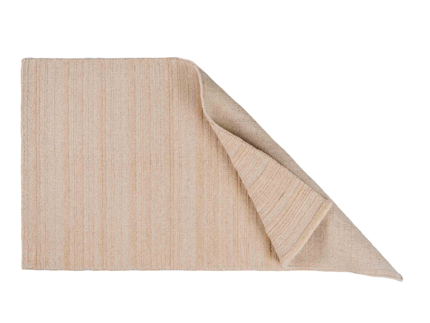 Moderner, Handloom Lori Orientteppich von Khademi aus Wolle, beige. Geometrisches Design. Produziert in Indien. Größe: 150x80cm. Teppichnummer: KB4-1525. Verkauf durch Jupiter Intl.