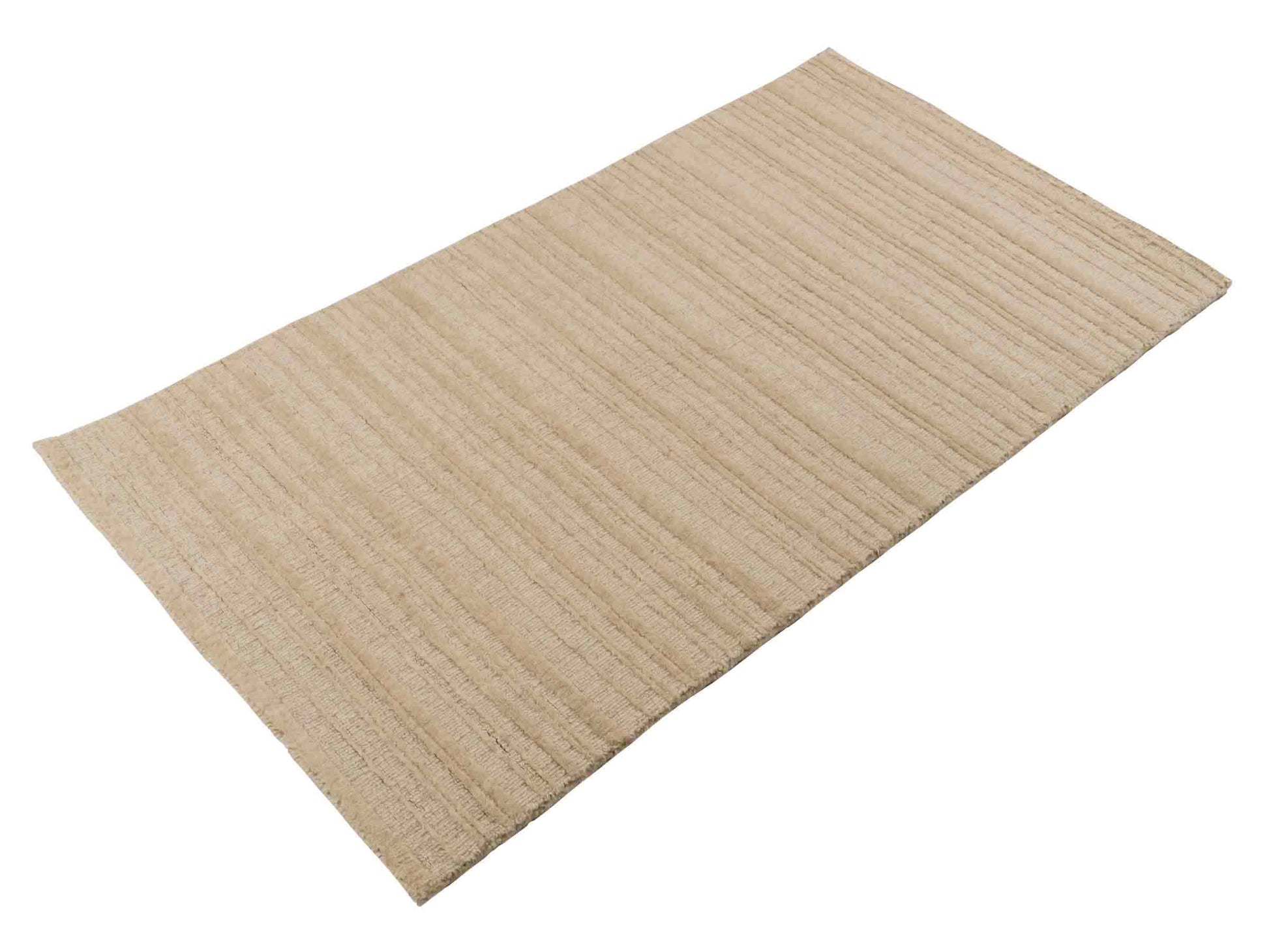 Moderner, Handloom Lori Orientteppich von Khademi aus Wolle, beige. Geometrisches Design. Produziert in Indien. Größe: 150x80cm. Teppichnummer: KB4-1525. Verkauf durch Jupiter Intl.