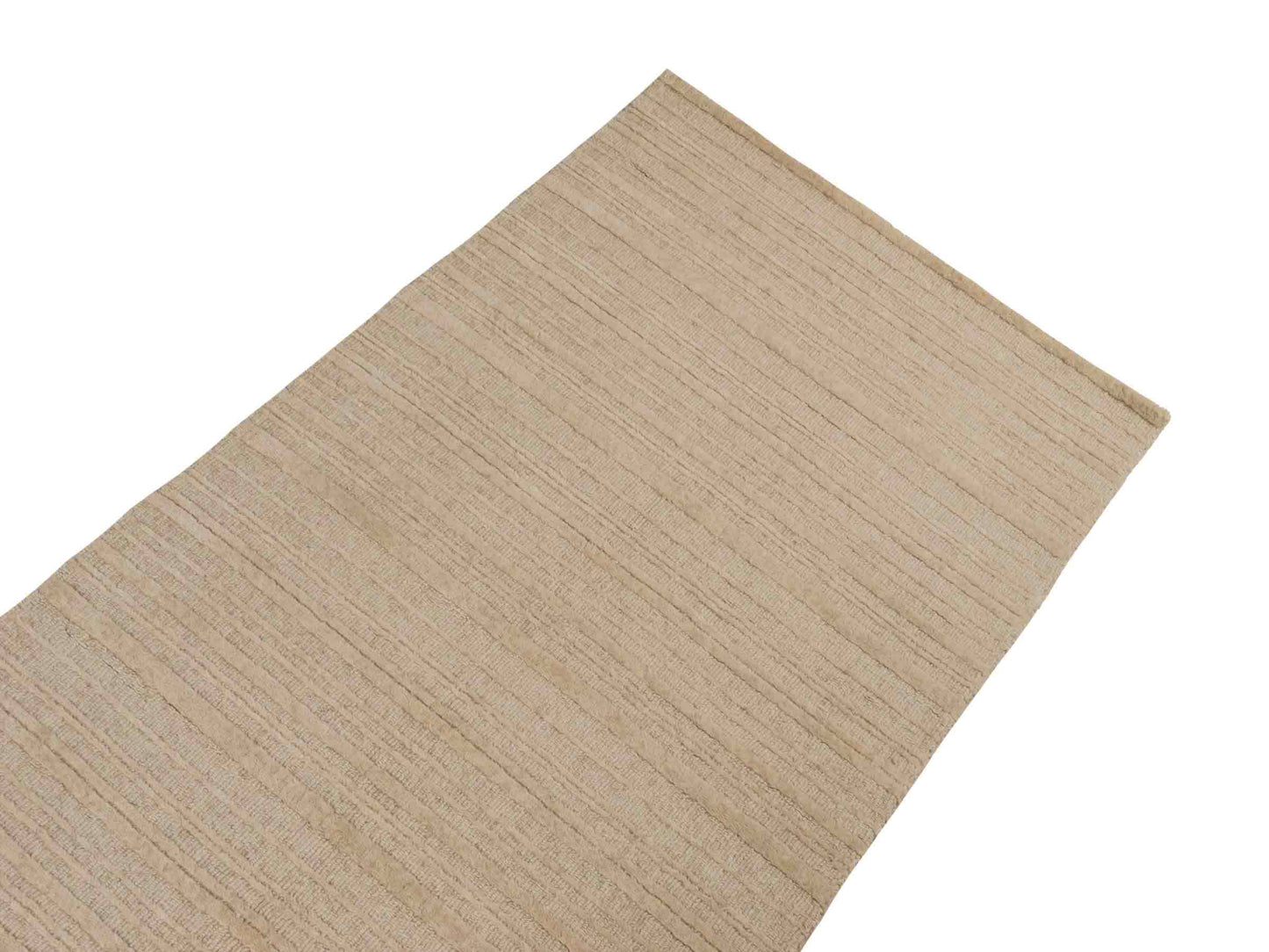 Moderner, Handloom Lori Orientteppich von Khademi aus Wolle, beige. Geometrisches Design. Produziert in Indien. Größe: 150x80cm. Teppichnummer: KB4-1525. Verkauf durch Jupiter Intl.