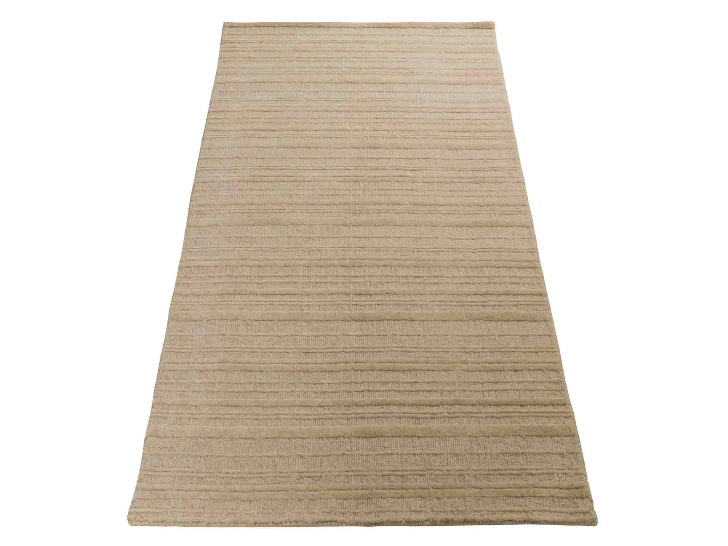 Moderner, Handloom Lori Orientteppich von Khademi aus Wolle, beige. Geometrisches Design. Produziert in Indien. Größe: 150x80cm. Teppichnummer: KB4-1525. Verkauf durch Jupiter Intl.