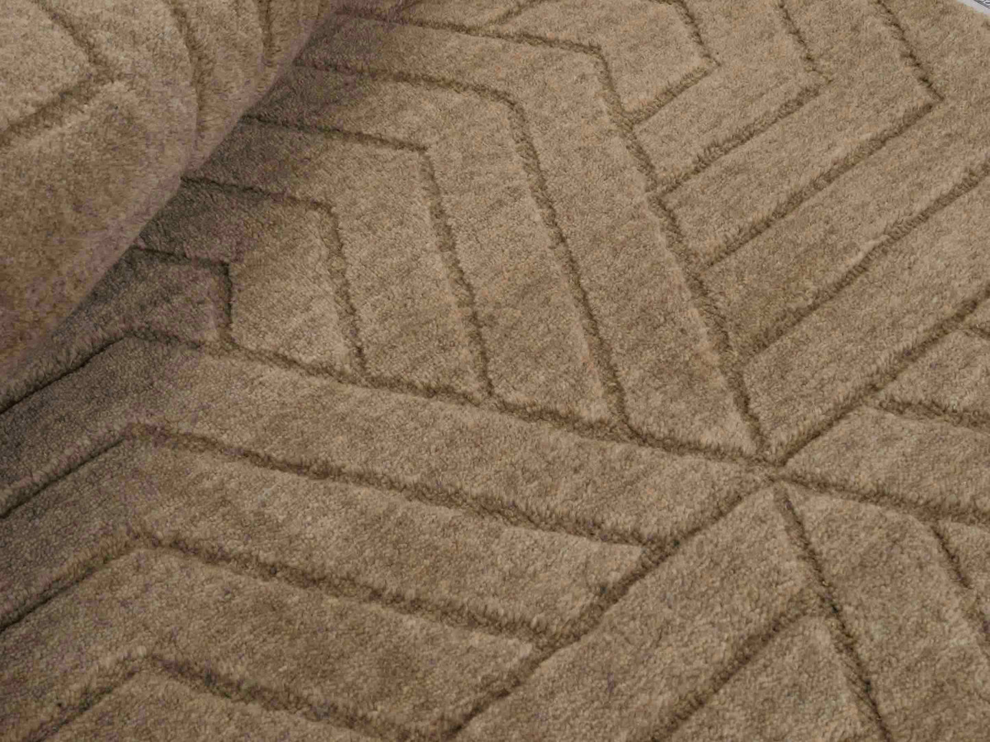 Moderner, Handloom Lori Orientteppich von Khademi aus Wolle, beige. Geometrisches Design. Produziert in Indien. Größe: 150x81cm. Teppichnummer: KB4-1519. Verkauf durch Jupiter Intl.