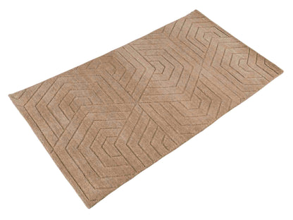 Moderner, Handloom Lori Orientteppich von Khademi aus Wolle, beige. Geometrisches Design. Produziert in Indien. Größe: 150x81cm. Teppichnummer: KB4-1519. Verkauf durch Jupiter Intl.