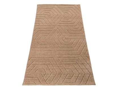 Moderner, Handloom Lori Orientteppich von Khademi aus Wolle, beige. Geometrisches Design. Produziert in Indien. Größe: 150x81cm. Teppichnummer: KB4-1519. Verkauf durch Jupiter Intl.