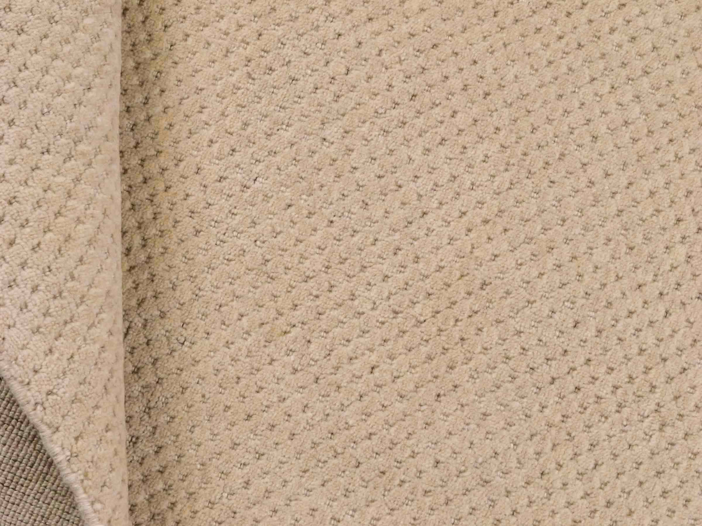 Moderner, Handloom Lori Orientteppich von Khademi aus Wolle, beige. Geometrisches Design. Produziert in Indien. Größe: 150x83cm. Teppichnummer: KB4-1530. Verkauf durch Jupiter Intl.