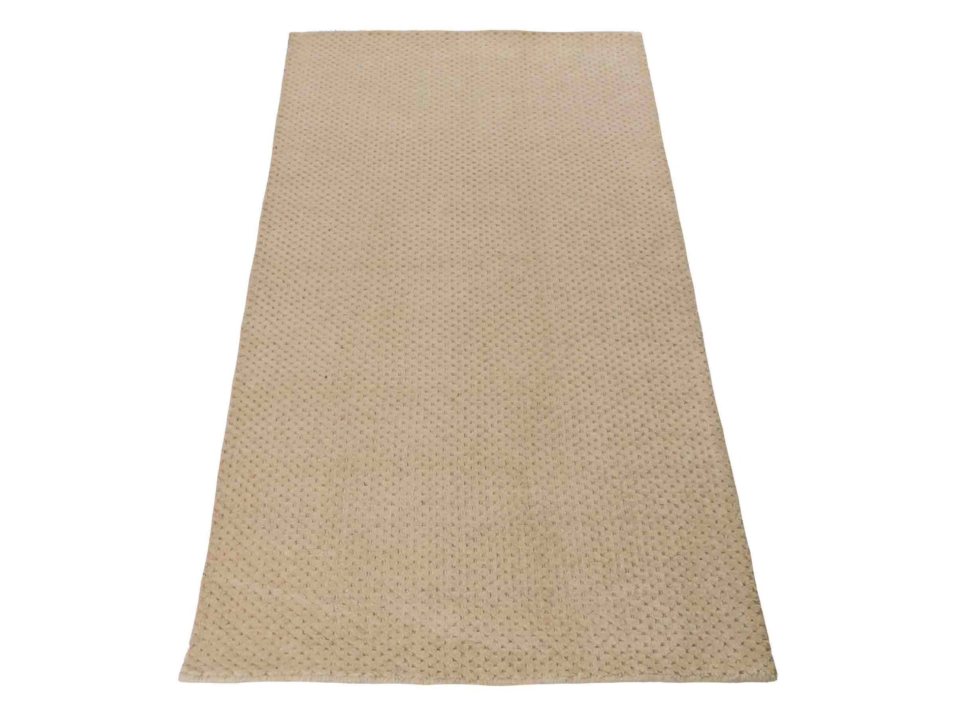 Moderner, Handloom Lori Orientteppich von Khademi aus Wolle, beige. Geometrisches Design. Produziert in Indien. Größe: 150x83cm. Teppichnummer: KB4-1530. Verkauf durch Jupiter Intl.