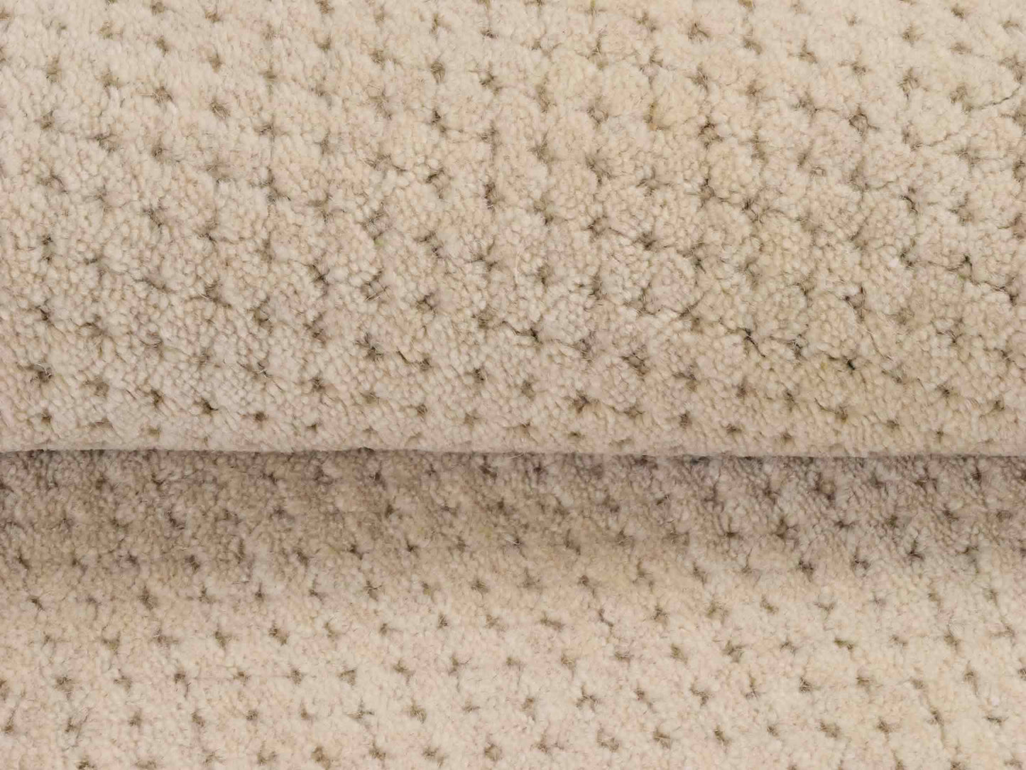 Moderner, Handloom Lori Orientteppich von Khademi aus Wolle, beige. Geometrisches Design. Produziert in Indien. Größe: 151x82cm. Teppichnummer: KB4-1524. Verkauf durch Jupiter Intl.