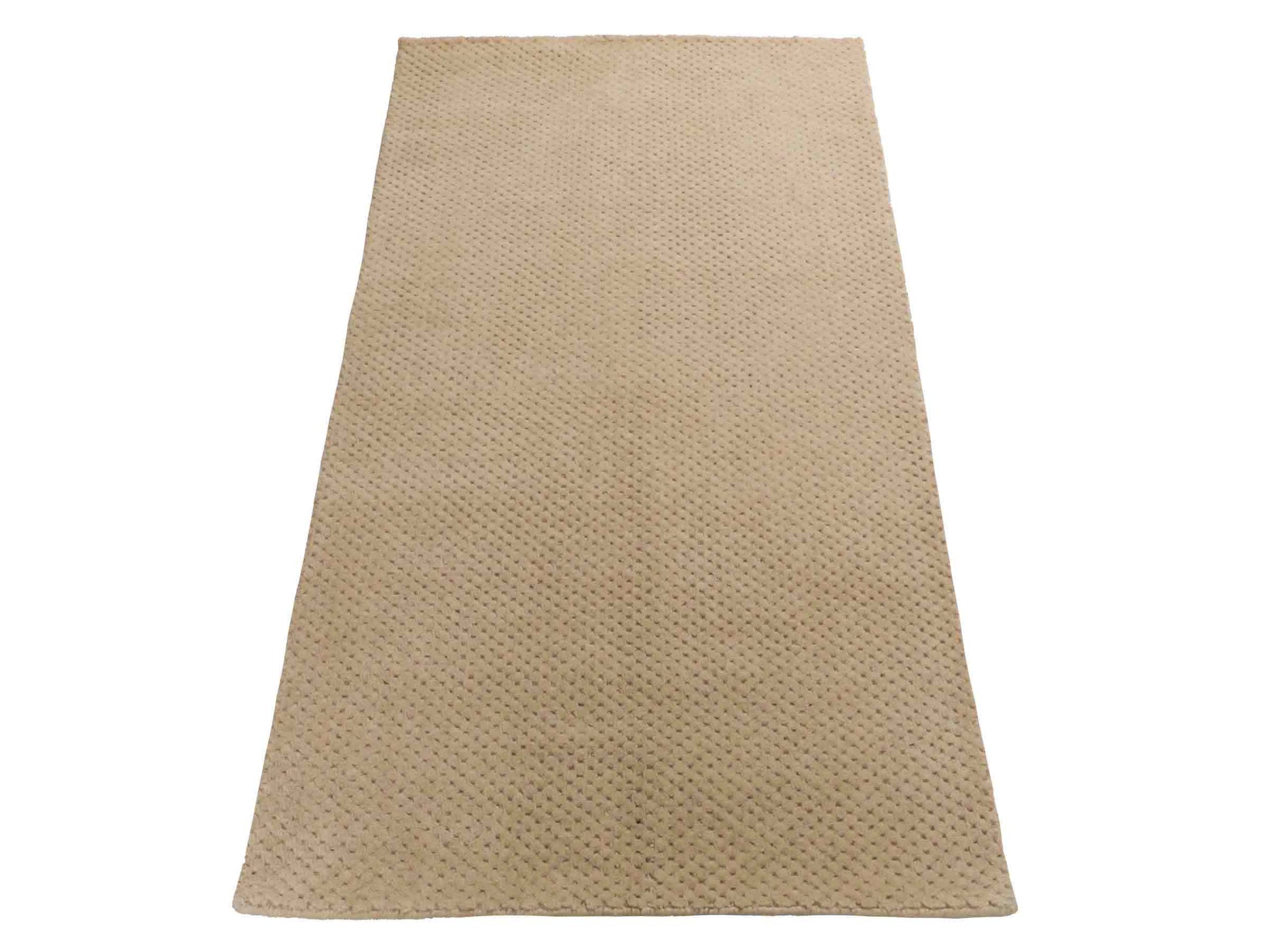 Moderner, Handloom Lori Orientteppich von Khademi aus Wolle, beige. Geometrisches Design. Produziert in Indien. Größe: 151x82cm. Teppichnummer: KB4-1524. Verkauf durch Jupiter Intl.