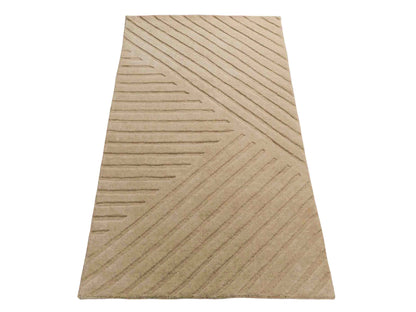 Moderner, Handloom Lori Orientteppich von Khademi aus Wolle, beige. Geometrisches Design. Produziert in Indien. Größe: 151x83cm. Teppichnummer: KB4-1527. Verkauf durch Jupiter Intl.