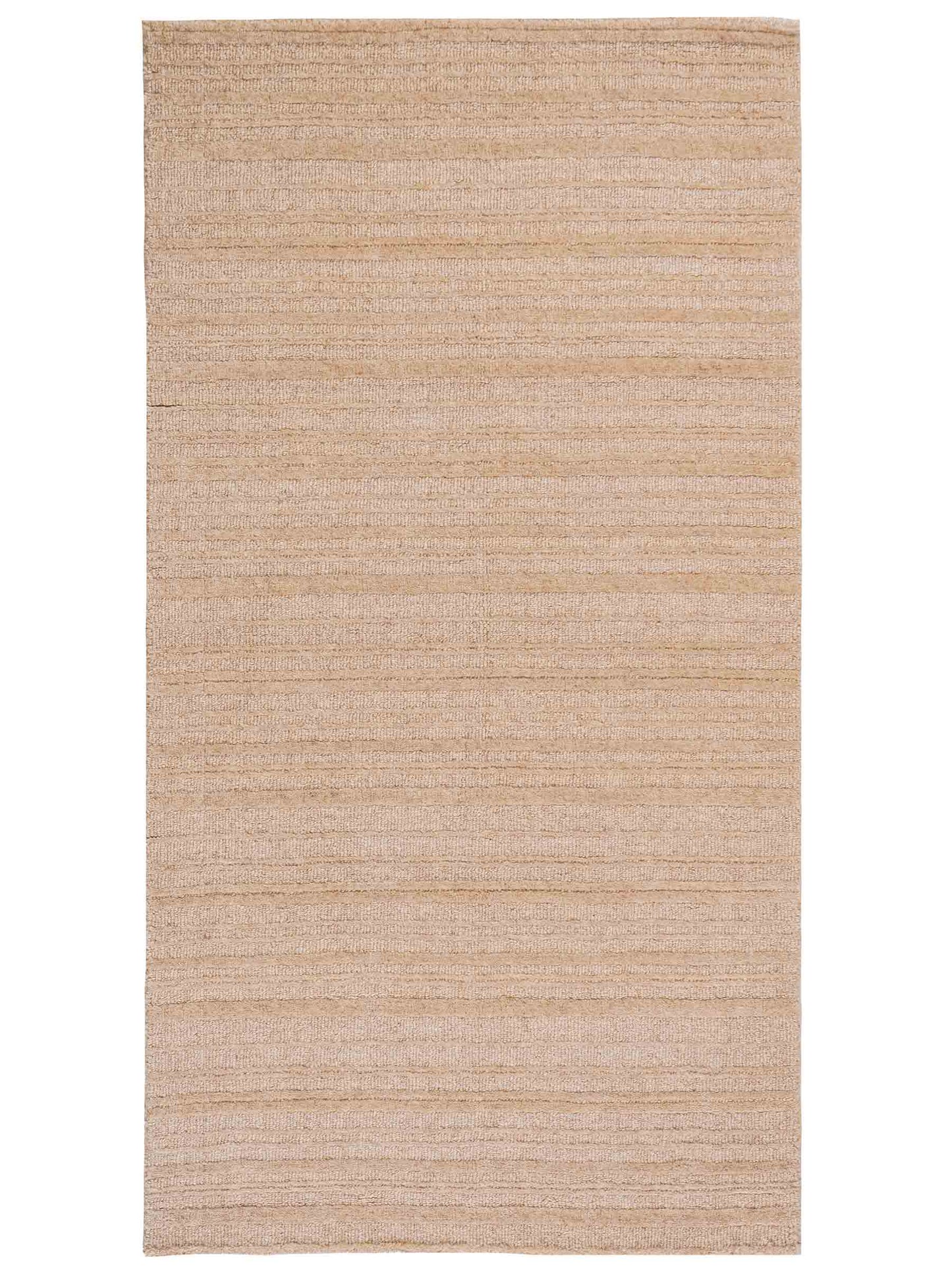 Moderner, Handloom Lori Orientteppich von Khademi aus Wolle, beige. Geometrisches Design. Produziert in Indien. Größe: 152x79cm. Teppichnummer: KB4-1526. Verkauf durch Jupiter Intl.