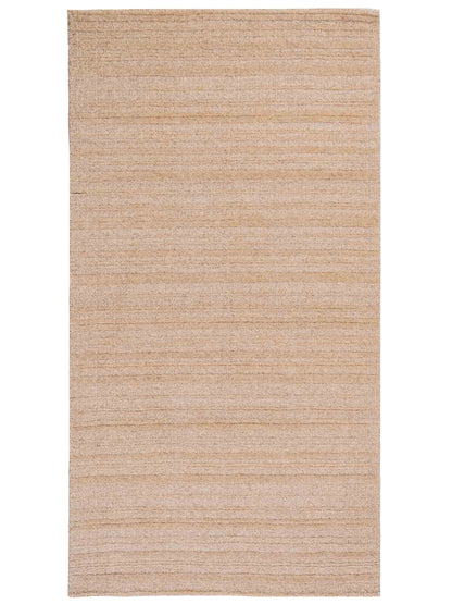 Moderner, Handloom Lori Orientteppich von Khademi aus Wolle, beige. Geometrisches Design. Produziert in Indien. Größe: 152x79cm. Teppichnummer: KB4-1526. Verkauf durch Jupiter Intl.