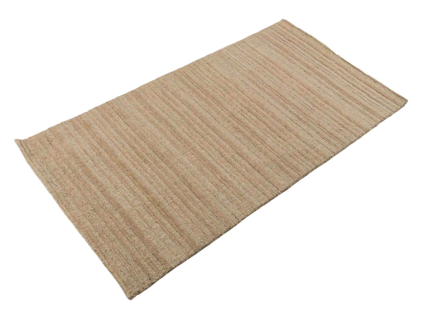 Moderner, Handloom Lori Orientteppich von Khademi aus Wolle, beige. Geometrisches Design. Produziert in Indien. Größe: 152x79cm. Teppichnummer: KB4-1526. Verkauf durch Jupiter Intl.