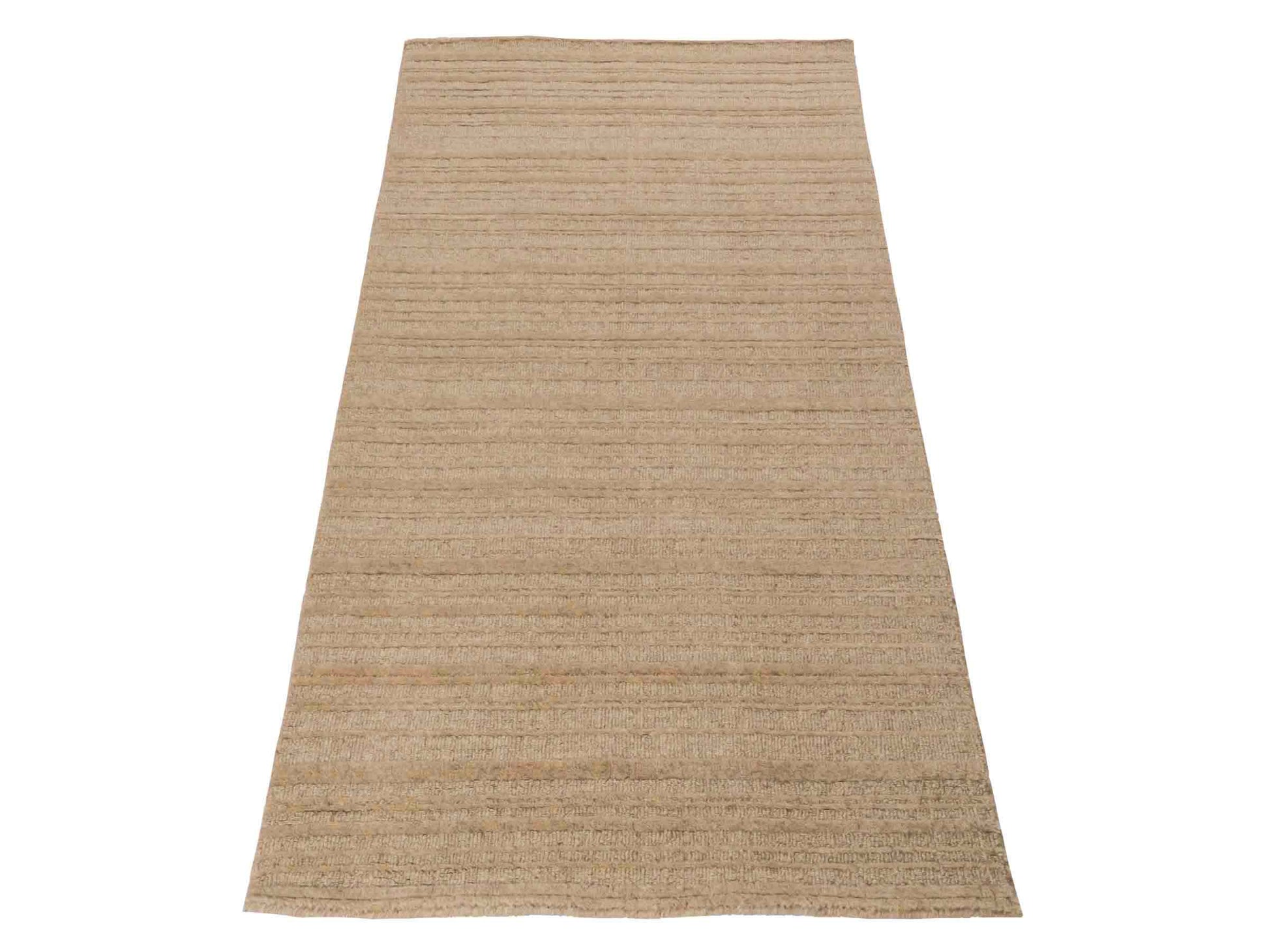 Moderner, Handloom Lori Orientteppich von Khademi aus Wolle, beige. Geometrisches Design. Produziert in Indien. Größe: 152x79cm. Teppichnummer: KB4-1526. Verkauf durch Jupiter Intl.