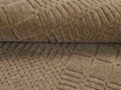 Moderner, Handloom Lori Orientteppich von Khademi aus Wolle, beige. Geometrisches Design. Produziert in Indien. Größe: 154x83cm. Teppichnummer: KB4-1531. Verkauf durch Jupiter Intl.