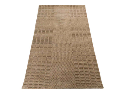 Moderner, Handloom Lori Orientteppich von Khademi aus Wolle, beige. Geometrisches Design. Produziert in Indien. Größe: 154x83cm. Teppichnummer: KB4-1531. Verkauf durch Jupiter Intl.