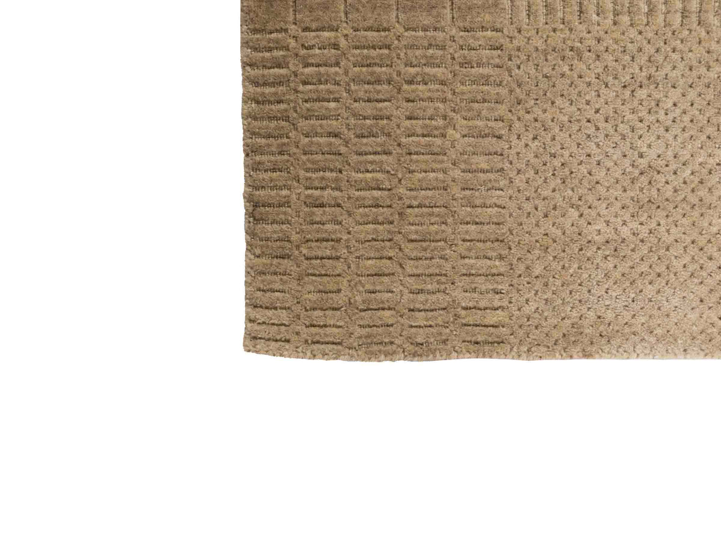 Moderner, Handloom Lori Orientteppich von Khademi aus Wolle, beige. Geometrisches Design. Produziert in Indien. Größe: 154x83cm. Teppichnummer: KB4-1531. Verkauf durch Jupiter Intl.