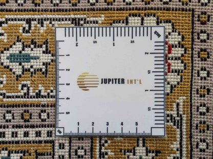 Feiner, handgeknüpfter, chinesischer Orientteppich mit Ghom Design aus Kunstseide, braun, oliv. 92x63 cm. Verkauf durch Jupiter Intl.