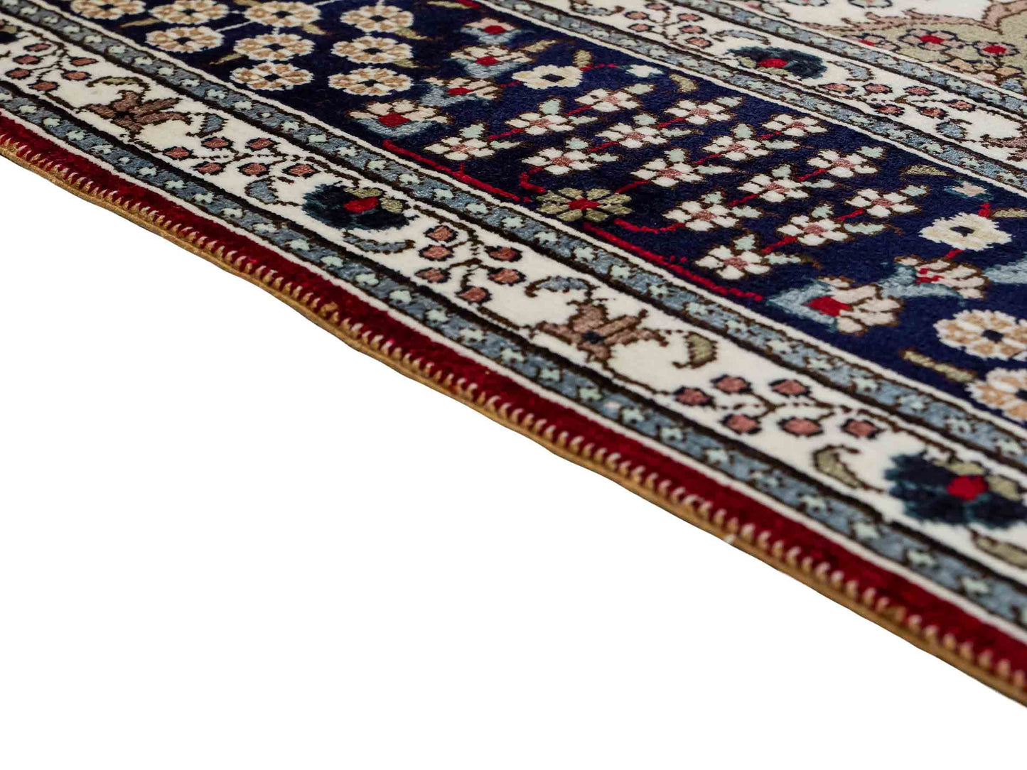 Feiner, handgeknüpfter, chinesischer Orientteppich mit Nain Design aus Kunstseide, rot, blau, creme. 246x152 cm. Verkauf durch Jupiter Intl.