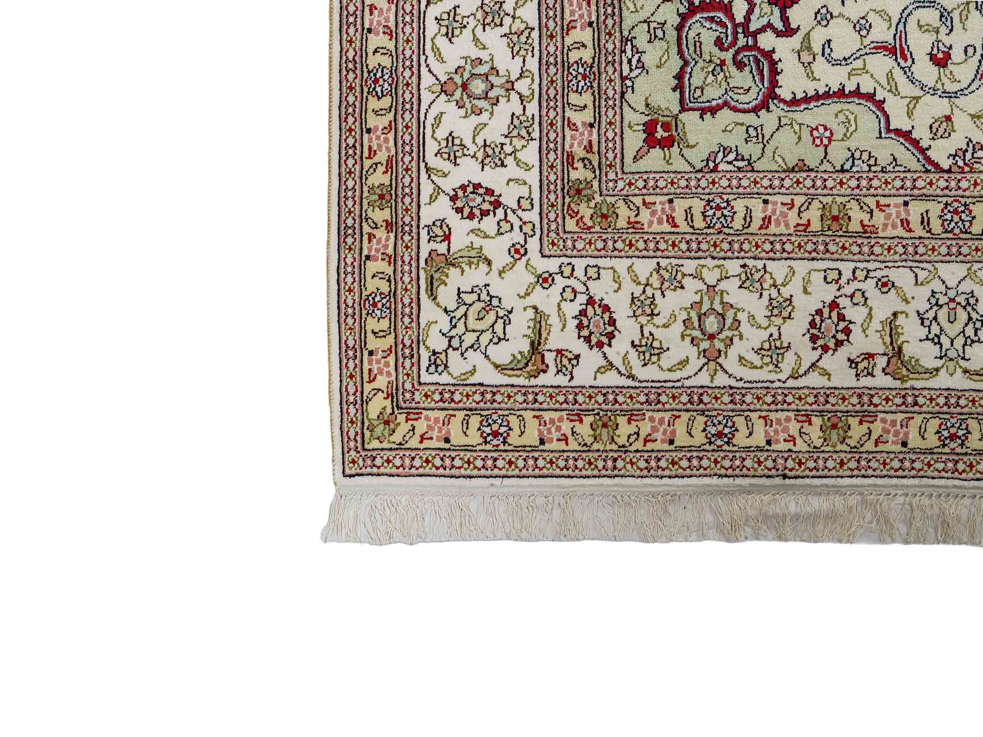 Feiner, handgeknüpfter China N Orientteppich aus Kunstseide, rot, weiß. 276x182 cm. Verkauf durch Jupiter Intl.in