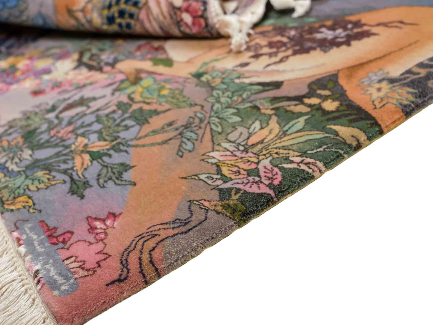 Sehr feiner, handgeknüpfter Khademi Orientteppich mit Täbriz Design aus Wolle mit Seide. Unikat. 64x45 cm. Vertrieb durch Jupiter Intl.