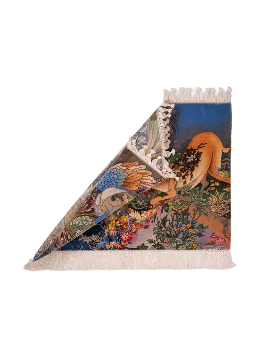 Sehr feiner, handgeknüpfter Khademi Orientteppich mit Täbriz Design aus Wolle mit Seide. Unikat. 64x45 cm. Vertrieb durch Jupiter Intl.