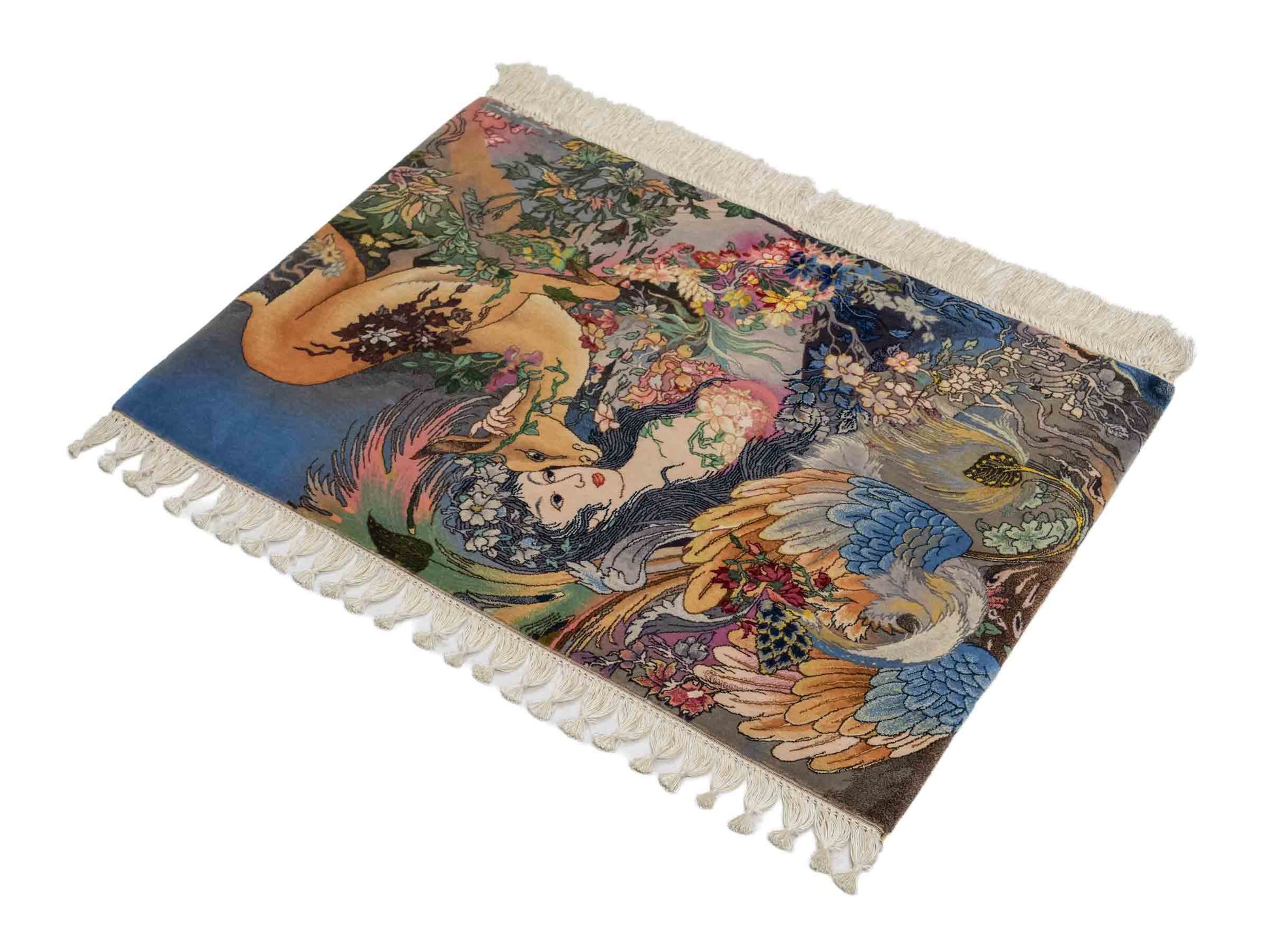 Sehr feiner, handgeknüpfter Khademi Orientteppich mit Täbriz Design aus Wolle mit Seide. Unikat. 64x45 cm. Vertrieb durch Jupiter Intl.