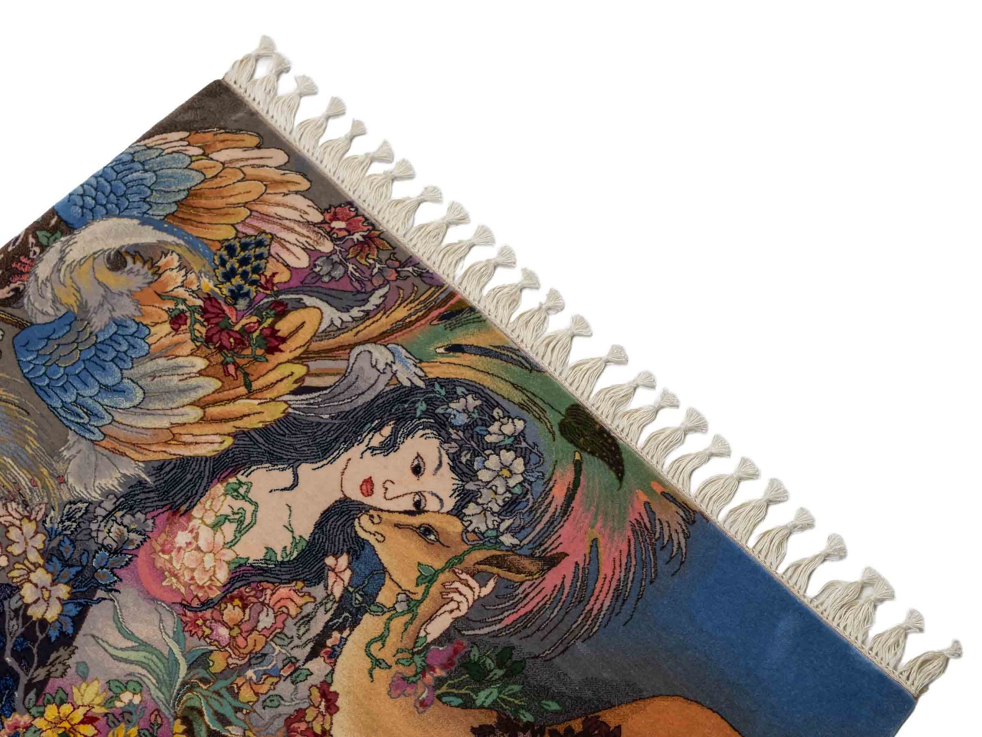 Sehr feiner, handgeknüpfter Khademi Orientteppich mit Täbriz Design aus Wolle mit Seide. Unikat. 64x45 cm. Vertrieb durch Jupiter Intl.